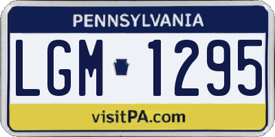 PA license plate LGM1295
