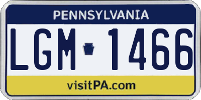 PA license plate LGM1466