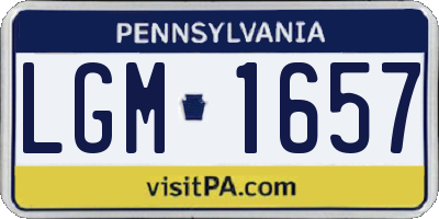 PA license plate LGM1657