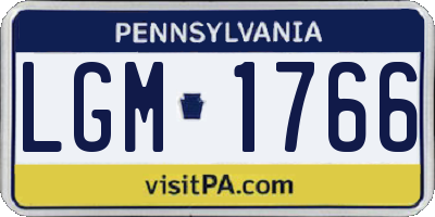PA license plate LGM1766