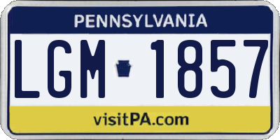 PA license plate LGM1857