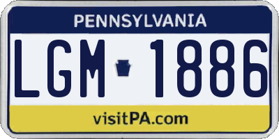 PA license plate LGM1886