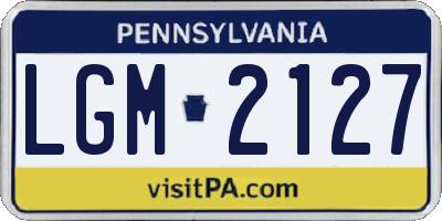 PA license plate LGM2127