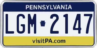 PA license plate LGM2147