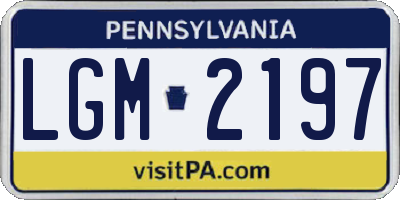 PA license plate LGM2197