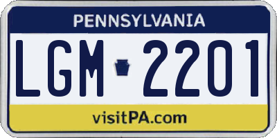 PA license plate LGM2201