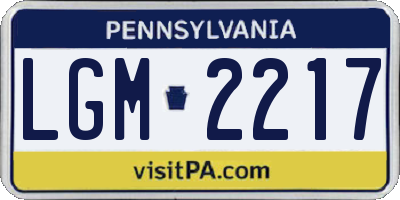 PA license plate LGM2217