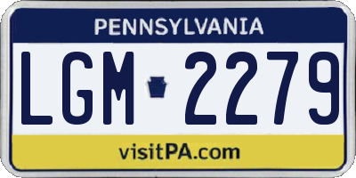 PA license plate LGM2279