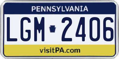 PA license plate LGM2406