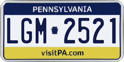 PA license plate LGM2521