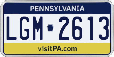 PA license plate LGM2613
