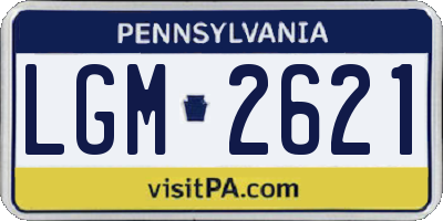 PA license plate LGM2621