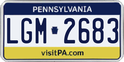 PA license plate LGM2683