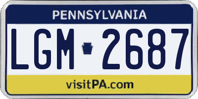 PA license plate LGM2687