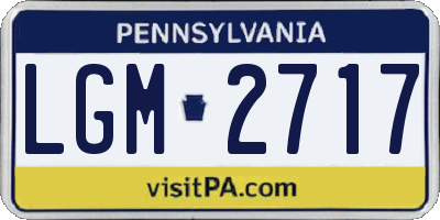 PA license plate LGM2717