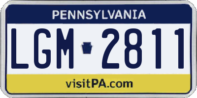 PA license plate LGM2811