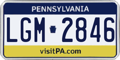 PA license plate LGM2846
