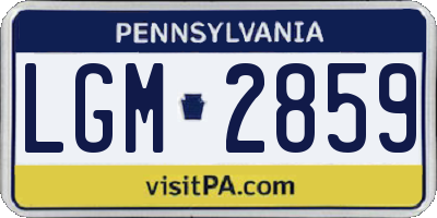 PA license plate LGM2859