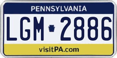 PA license plate LGM2886