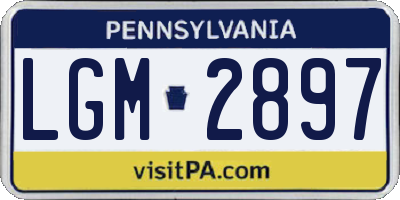 PA license plate LGM2897