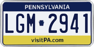 PA license plate LGM2941