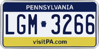 PA license plate LGM3266