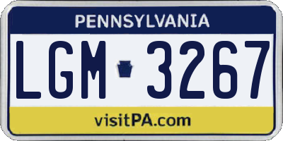 PA license plate LGM3267
