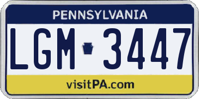 PA license plate LGM3447
