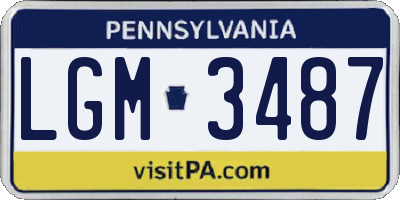 PA license plate LGM3487