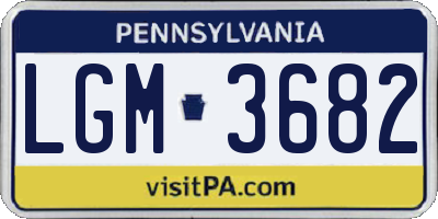 PA license plate LGM3682