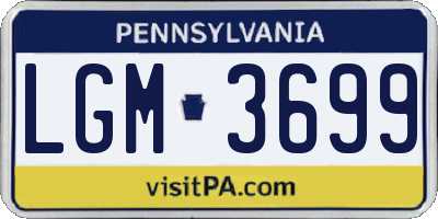 PA license plate LGM3699