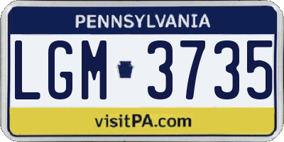 PA license plate LGM3735