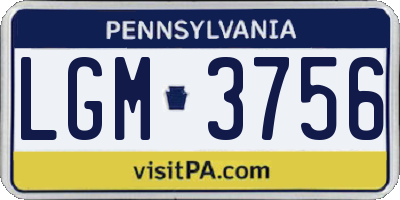 PA license plate LGM3756