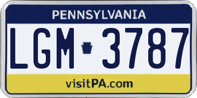 PA license plate LGM3787