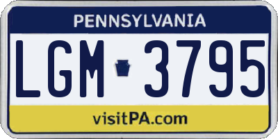 PA license plate LGM3795