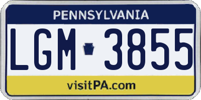 PA license plate LGM3855