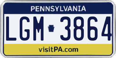 PA license plate LGM3864