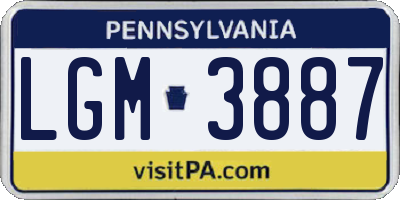 PA license plate LGM3887
