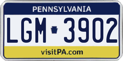 PA license plate LGM3902