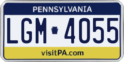 PA license plate LGM4055
