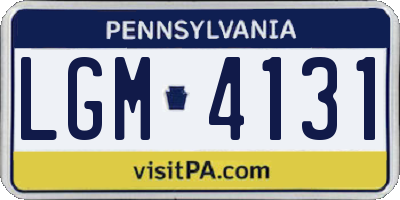 PA license plate LGM4131