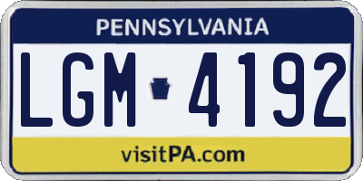 PA license plate LGM4192