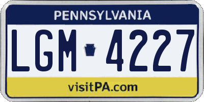 PA license plate LGM4227