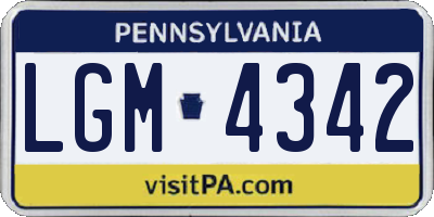 PA license plate LGM4342