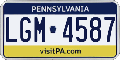 PA license plate LGM4587