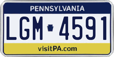 PA license plate LGM4591