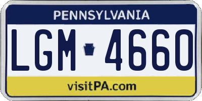 PA license plate LGM4660