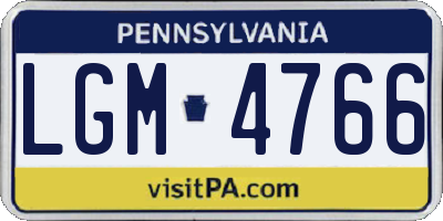 PA license plate LGM4766