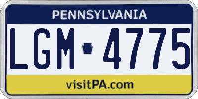 PA license plate LGM4775