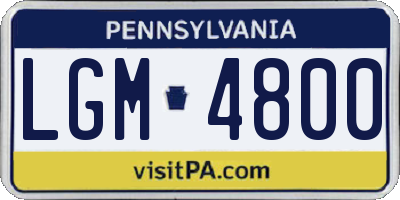 PA license plate LGM4800
